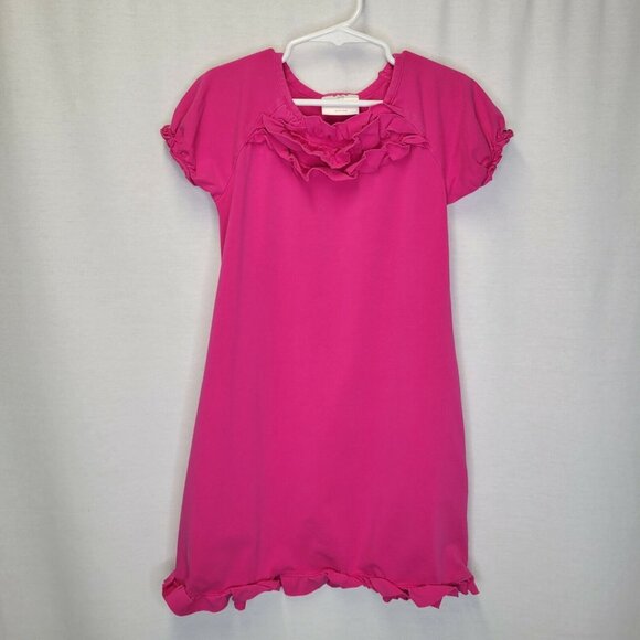 Hanna Andersson Other - Hanna Andersson Girl's Size 120 Dress Short Sleeve Ruffle Trim Pink